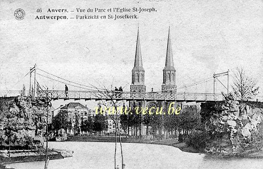 postkaart van Antwerpen Parkzicht en St-Josefkerk
