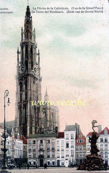 postkaart van Antwerpen De Toren der Hoofdkerk