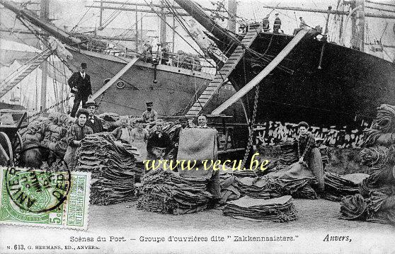 postkaart van Antwerpen Scènes du Port - Groupe d'ouvrières dite 