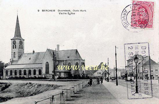 postkaart van Berchem Doorsteek, Oude Kerk
