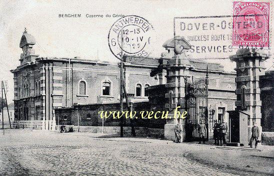 ancienne carte postale de Berchem Caserne du Génie