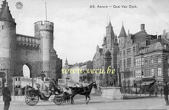 postkaart van Antwerpen Quai Van Dyck