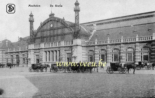 postkaart van Mechelen Het station