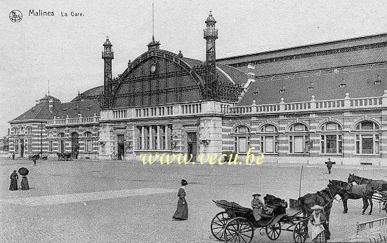 ancienne carte postale de Malines La Gare
