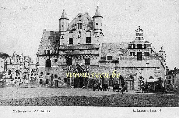ancienne carte postale de Malines Les Halles