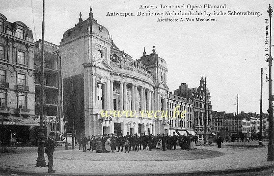 postkaart van Antwerpen De nieuwe Nederlandsche Lyrische Schouwburg
