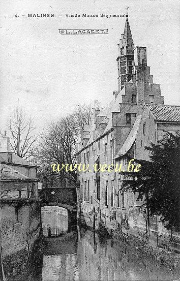 postkaart van Mechelen oud herenhuis
