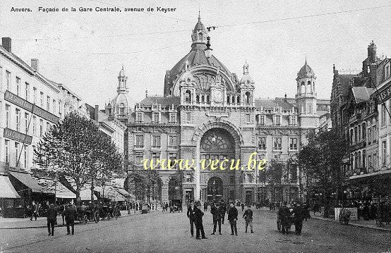 postkaart van Antwerpen De Keyserlei - Centraal station