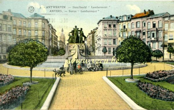 postkaart van Antwerpen Standbeeld Lambermont