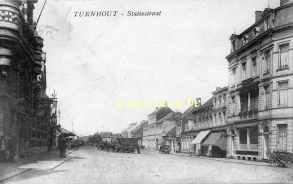 ancienne carte postale de Turnhout Statiestraat