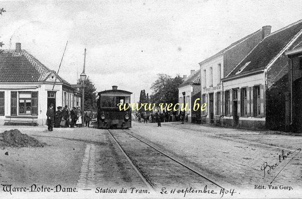 ancienne carte postale de Wavre-Notre-Dame Station du Tram