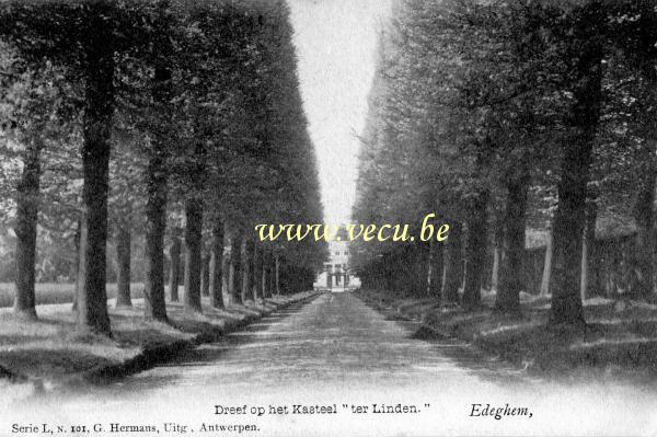 postkaart van Edegem Dreef op het kasteel ter Linden