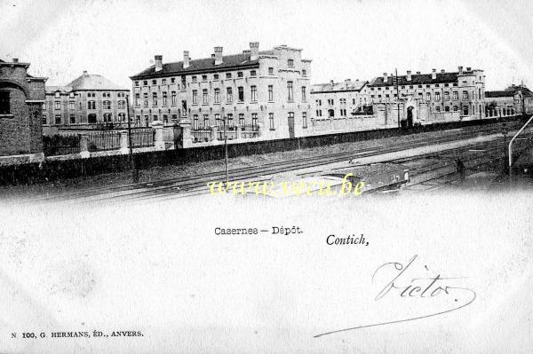 ancienne carte postale de Kontich Casernes - Dépôt