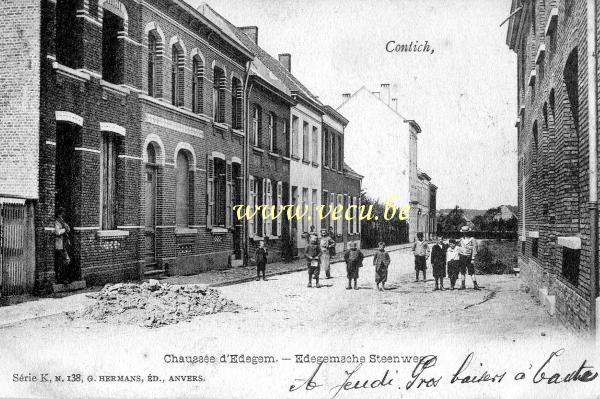 ancienne carte postale de Kontich Chaussée d'Edegem