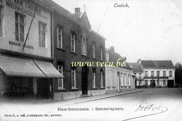 ancienne carte postale de Kontich Place Communale
