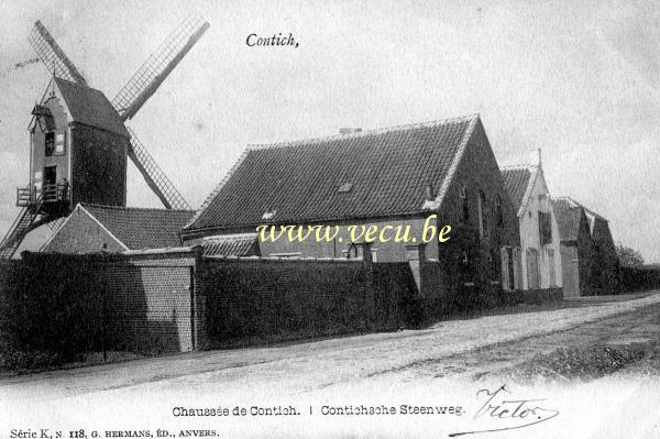 ancienne carte postale de Kontich Chaussée de Contich