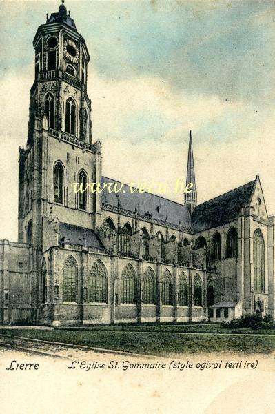 ancienne carte postale de Lierre L'Eglise St Gommaire
