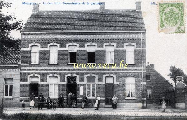 postkaart van Merksplas In den Bibi. Fournisseur de la garnison.