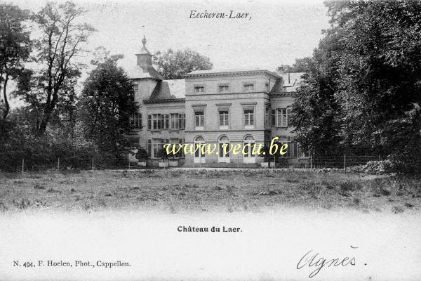 ancienne carte postale de Ekeren Château du Laer