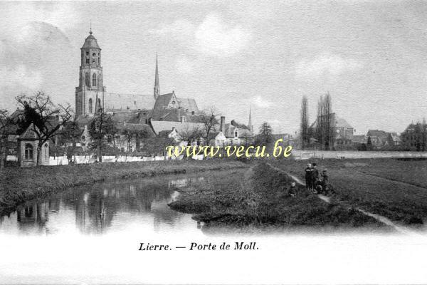 ancienne carte postale de Lierre Porte de Moll
