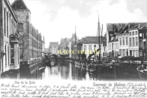 postkaart van Mechelen Zicht op de Dijle
