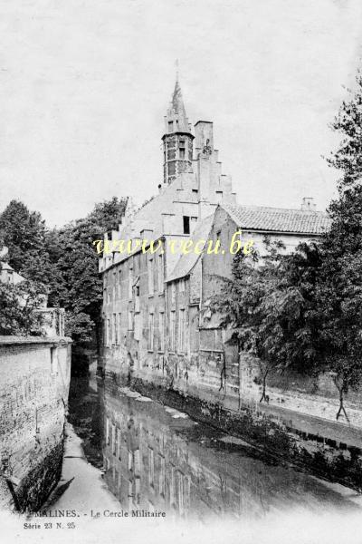 ancienne carte postale de Malines Le Cercle Militaire logé dans le refuge de l'abbaye de Saint trond