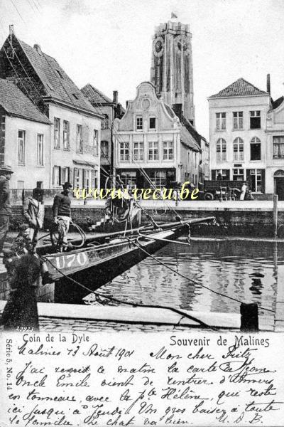 postkaart van Mechelen De Dijle