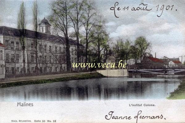 postkaart van Mechelen Coloma-Instituut