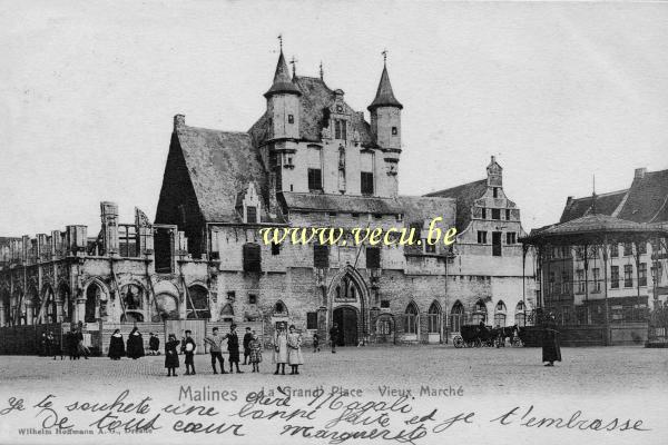 ancienne carte postale de Malines La Grand Place - Vieux Marché