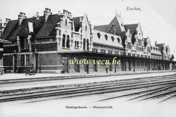 ancienne carte postale de Essen La Gare - Vue côté rails