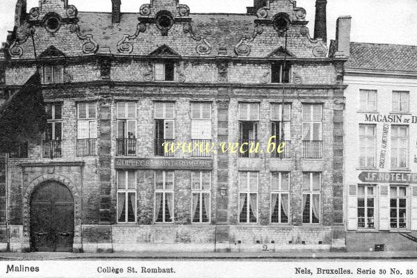 ancienne carte postale de Malines Collège St Rombaut