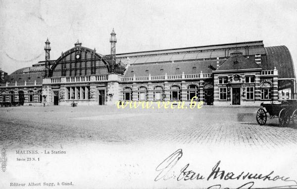ancienne carte postale de Malines La Station