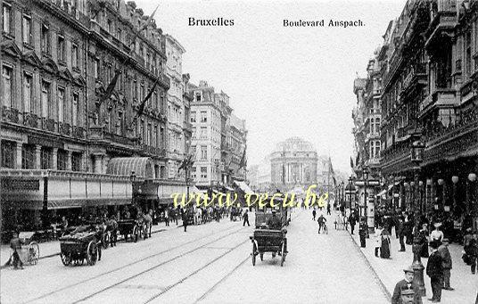 ancienne carte postale de Bruxelles Boulevard Anspach