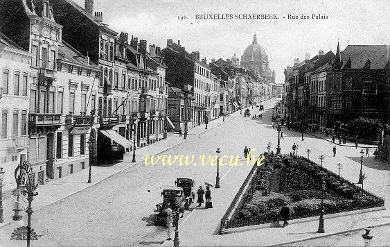 ancienne carte postale de Schaerbeek Rue des Palais