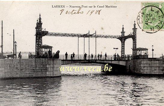 ancienne carte postale de Laeken Nouveau Pont sur le Canal Maritime