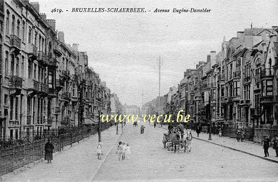 ancienne carte postale de Schaerbeek Avenue Eugène-Demolder