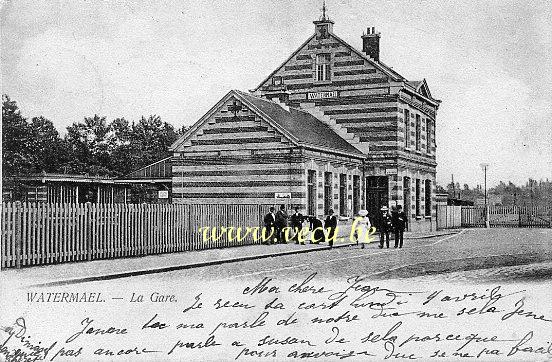 ancienne carte postale de Watermael-Boitsfort Watermael - La Gare