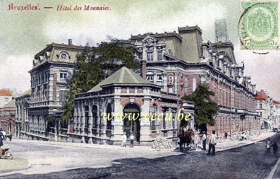 ancienne carte postale de Bruxelles Hôtel des Monnaies