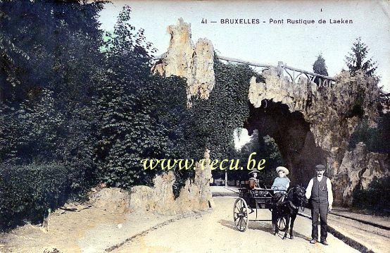 ancienne carte postale de Laeken Pont rustique