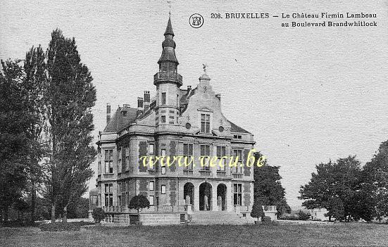 ancienne carte postale de Woluwe-St-Lambert Le Château Firmin Lambeau au blvd Brand Whitlock