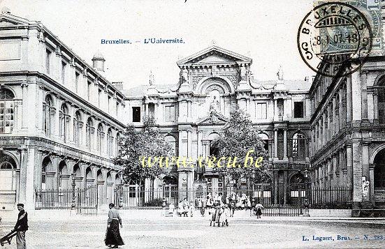 postkaart van Brussel Universiteit - Het Granvellepaleis - nu Ravensteingalerij
