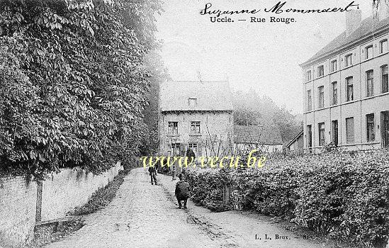 ancienne carte postale de Uccle Rue Rouge