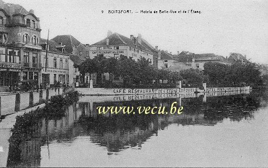 ancienne carte postale de Watermael-Boitsfort Boitsfort - Hôtels de Belle-Vue et de l'Etang
