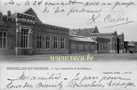 ancienne carte postale de Etterbeek La Caserne d'Artillerie
