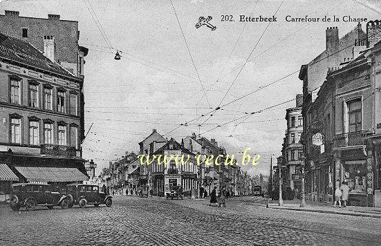 postkaart van Etterbeek Het kruispunt aan de Jacht