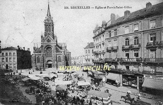 postkaart van Sint-Gillis Kerk en Sint-Gillisvoorplein