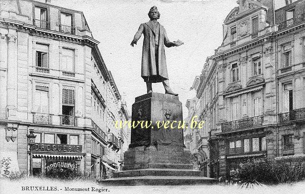 ancienne carte postale de Bruxelles Monument Rogier, place de la Liberté