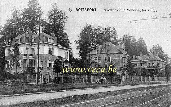 ancienne carte postale de Watermael-Boitsfort Avenue de la Vénerie, les Villas (Actuelle avenue Delleur)