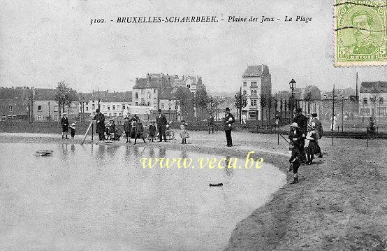 ancienne carte postale de Schaerbeek Plaine de Jeux - La Plage