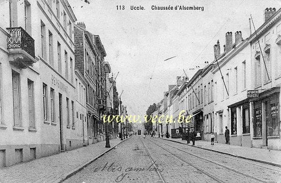 ancienne carte postale de Uccle Chaussée d'Alsemberg